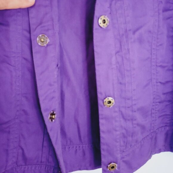 Chico's Additions Purple Embroidered Snap-Front Jacket - Picture 5 of 8